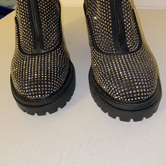 Silver Embellished Combat Boot - Picture 5 of 12